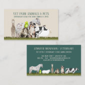 Pferdekuh Schafhund Katze Bird Animal Alpaca Visitenkarte (Vorne/Hinten)