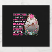 Pferdekunst die Weichheit eines Pferdes Schaumweinetikett (Einzelnes Label)