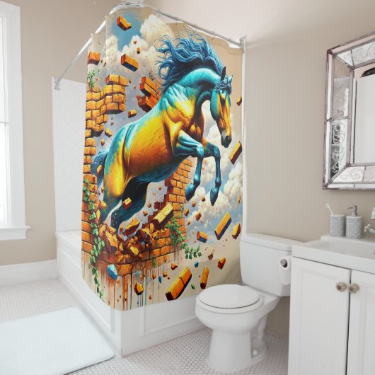 Pferdekunst Duschvorhang (Beispiel)