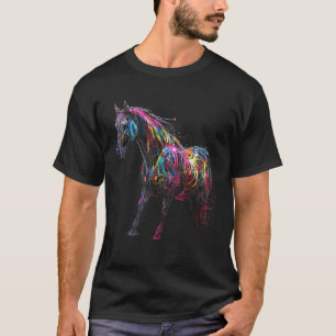 Pferdekunst Farbiges Kunstwerk Tiermotiv Pferd 1 T-Shirt