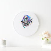 Pferdekunst Große Wanduhr (Zuhause)