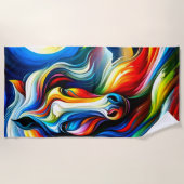 Pferdekunst Strandtuch (Vorderseite)