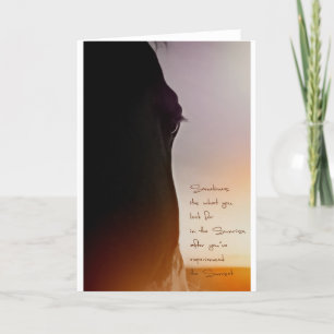 Pferdekunst und inspirieren Zitat Karte