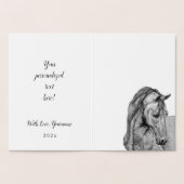 Pferdekunst zeichne für ihn glücklichen Geburtstag Folienkarte (Innenseite)