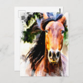 *~* Pferdekünstlerische Pferde AR22 Künstlerische  Postkarte (Vorne/Hinten)