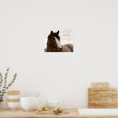 Pferdekunstposter mit inspirierendem Zitat 11x14 Poster (Küche)