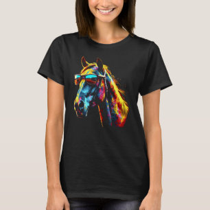 Pferdekunstwerk Bunte Sonnenbrille Tier Pferd 1 T-Shirt