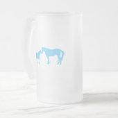 Pferdeküsse (Aqua) Mattglas Bierglas (Vorderseite Links)