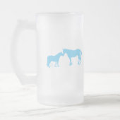 Pferdeküsse (Aqua) Mattglas Bierglas (Links)