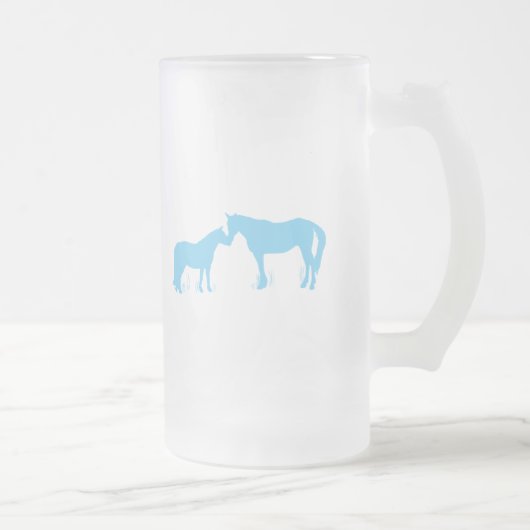 Pferdeküsse (Aqua) Mattglas Bierglas (Rechts)