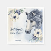 Pferdekutsche Babydusche mit Monogramm Serviette (Vorderseite)