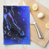 Pferdekutschenhandtuch läuft in Blue Starry Night Geschirrtuch (Viertel Falte)