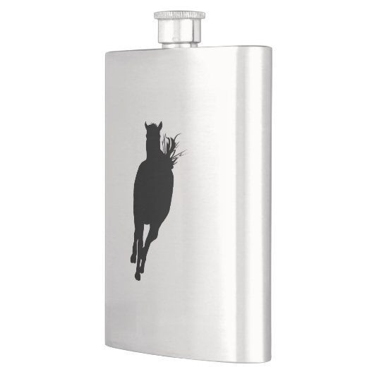 Pferdelaufende Silhouette Flachmann (Links)