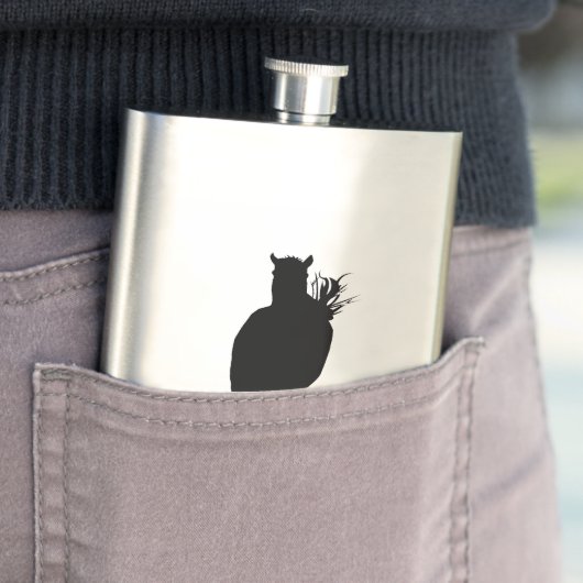 Pferdelaufende Silhouette Flachmann (Beispiel)