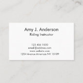 Pferdelehrer/Instrukteur-Visitenkarte Visitenkarte (Rückseite)