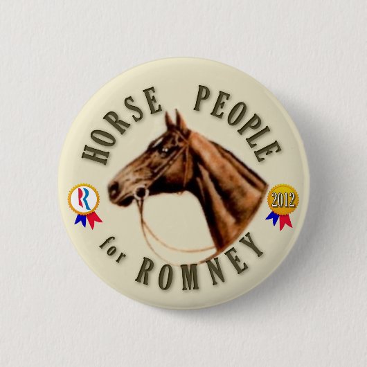Pferdeleute für Romney Button (Vorderseite)