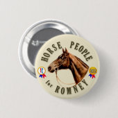 Pferdeleute für Romney Button (Vorne & Hinten)