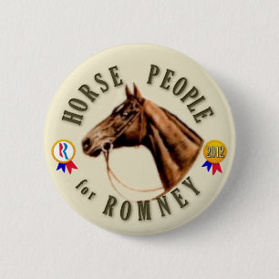 Pferdeleute für Romney Button