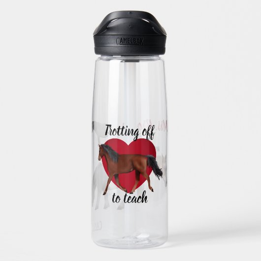 Pferdeliebender Lehrer Trinkflasche (Rückseite)