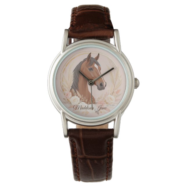 Pferdeliebhaber Armbanduhr (Vorderseite)