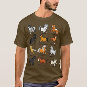 Pferdeliebhaber Comic Kawaii Pferde T-Shirt