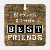 Pferdeliebhaber Foto heißt schwarz rustikal Ornament Aus Metall (Rückseite)