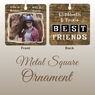 Pferdeliebhaber Foto heißt schwarz rustikal Ornament Aus Metall