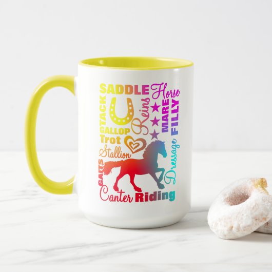 Pferdeliebhaber Niedlich Tasse (Mit Donut)