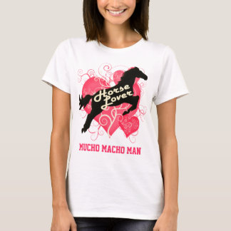 Pferdeliebhaber personalisierter Mucho Machos-Mann T-Shirt