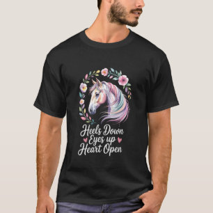 Pferdeliebhaber Reitende Floral Aquarell Kunst Abs T-Shirt