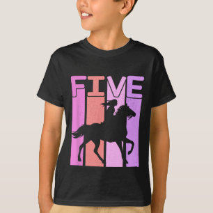 Pferdemädchen 5. Geburtstag Reiten 5 Jahre alt T-Shirt
