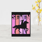 Pferdemädchen 7. Geburtstag Reiten 7 Jahre alt Karte (Gelbe Blume)