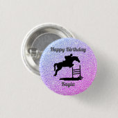Pferdemädchen Button (Vorne & Hinten)