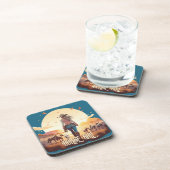 Pferdemädchen Cowgirl Pferdeliebhaber Wüstenunterg Getränkeuntersetzer (Rechte Seite)