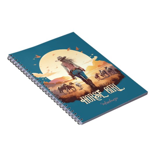 Pferdemädchen Cowgirl Pferdeliebhaber Wüstenunterg Notizblock (Rechte Seite)