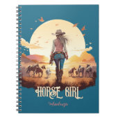 Pferdemädchen Cowgirl Pferdeliebhaber Wüstenunterg Notizblock (Vorderseite)