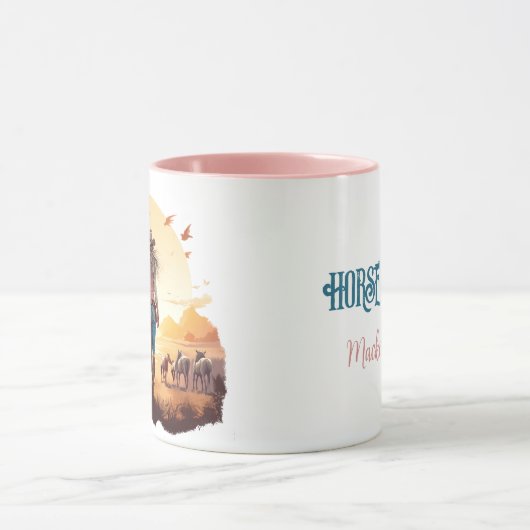 Pferdemädchen Cowgirl Pferdeliebhaber Wüstenunterg Tasse (Zentrum)