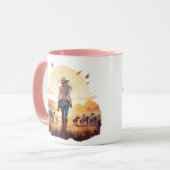 Pferdemädchen Cowgirl Pferdeliebhaber Wüstenunterg Tasse (Vorderseite Links)