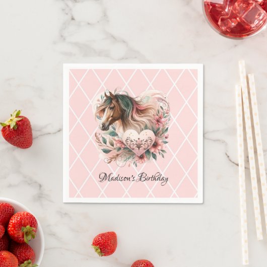 Pferdemädchen Geburtstag Serviette (Beispiel)