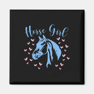 Pferdemädchen Herz Reitsportler Teen Kinder Frauen Magnet