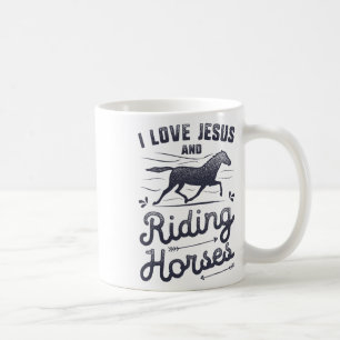 Pferdemädchen I Liebe Jesus und Reitpferde Kaffeetasse