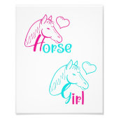 Pferdemädchen in Rosa und Türkis Fotodruck (Vorne)