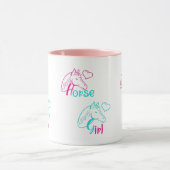Pferdemädchen in Rosa und Türkis Tasse (Zentrum)