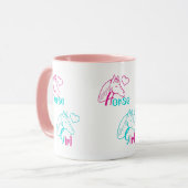 Pferdemädchen in Rosa und Türkis Tasse (Vorderseite Links)