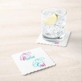 Pferdemädchen in Rosa und Türkis Untersetzer (Vor Ort)