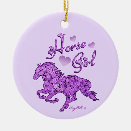 Pferdemädchen, Keramik Ornament (Vorne)