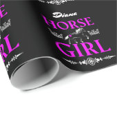 Pferdemädchen mit Namen Geschenkpapier (Rolleneckpunkt)