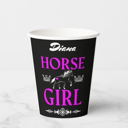 Pferdemädchen mit Namen Pappbecher (Vorderseite)