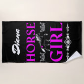 Pferdemädchen mit Namen Strandtuch (Vorderseite)