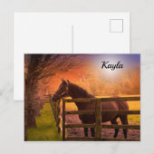 Pferdemädchen Postkarte (Vorne/Hinten)